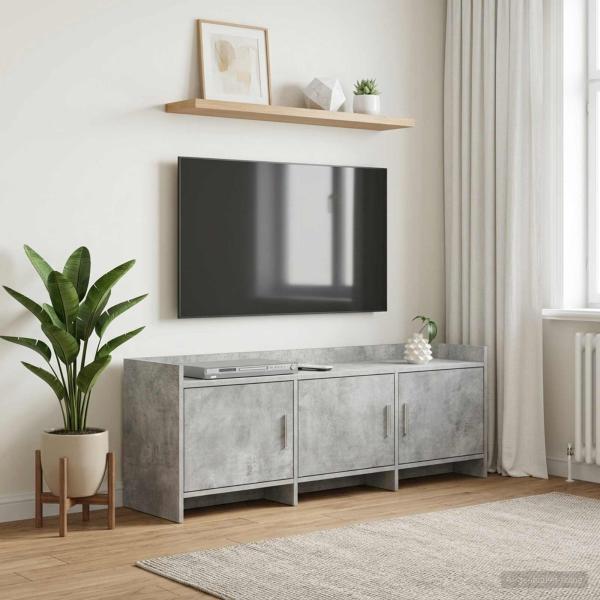 ARDEBO.de - TV-Schränk 130 x 33 x 47 cm Betongrau Holzwerkstoff
