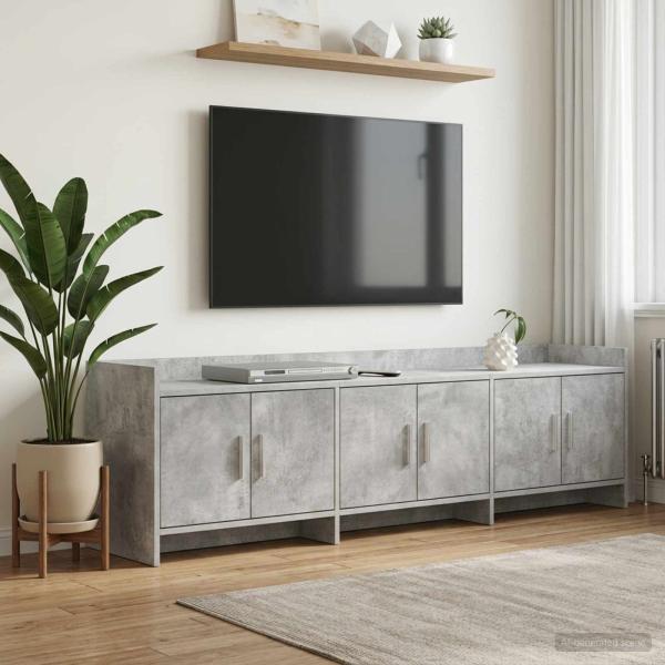 ARDEBO.de - TV-Schränk 168 x 33 x 47 cm Betongrau Holzwerkstoff