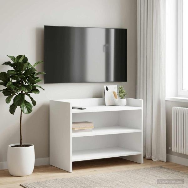 ARDEBO.de - TV-Schränk 60 x 33 x 47 cm Weiß Holzwerkstoff