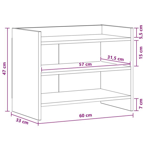 TV-Schränk 60 x 33 x 47 cm Geräucherte Eiche Holzwerkstoff