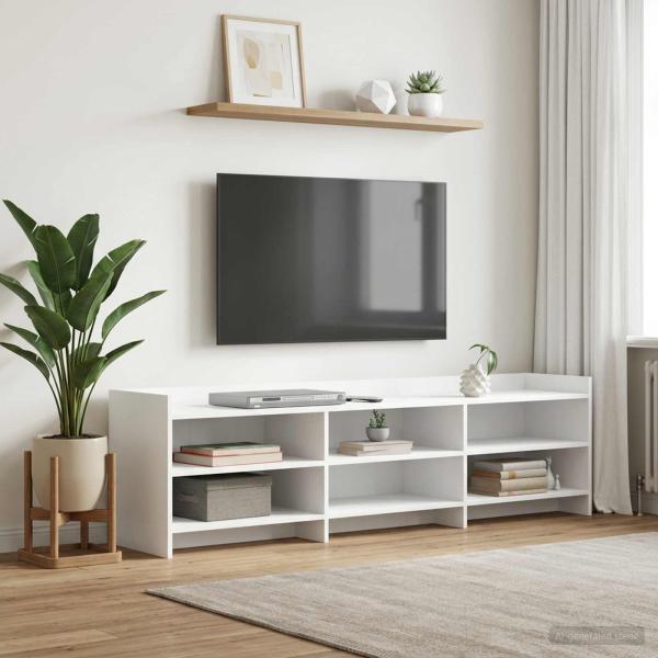 ARDEBO.de - TV-Schränk 168 x 33 x 47 cm Weiß Holzwerkstoff