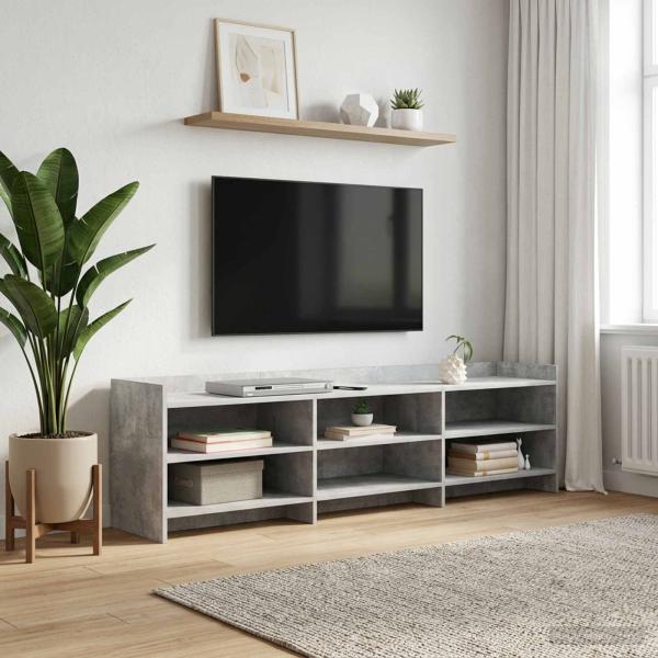 ARDEBO.de - TV-Schränk 168 x 33 x 47 cm Betongrau Holzwerkstoff