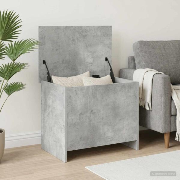 ARDEBO.de - Aufbewahrungstruhe Betongrau 60 x 40 x 50 cm Holzwerkstoff