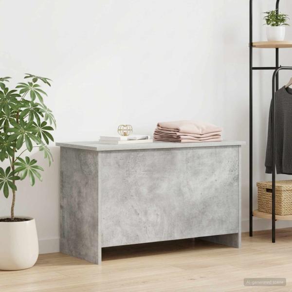 Aufbewahrungstruhe Betongrau 80 x 40 x 50 cm Holzwerkstoff