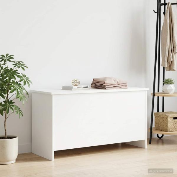 Aufbewahrungstruhe Wei? 100 x 40 x 50 cm Holzwerkstoff