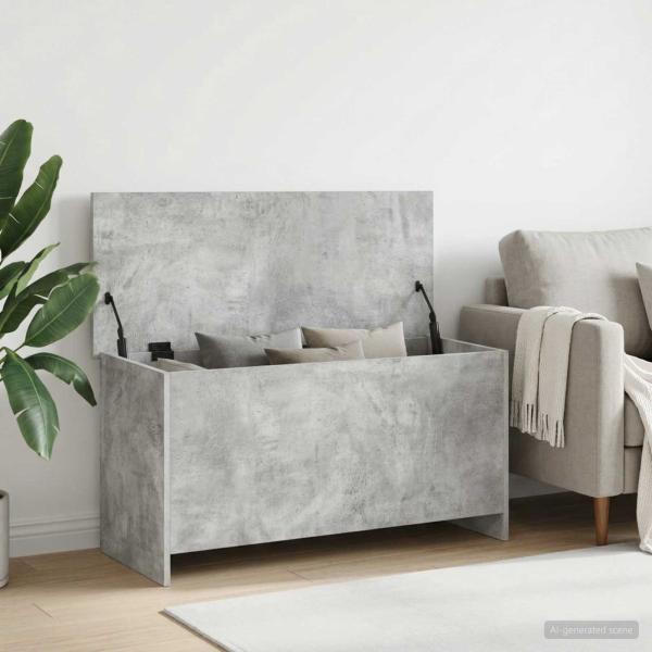 ARDEBO.de - Aufbewahrungstruhe Betongrau 100 x 40 x 50 cm Holzwerkstoff