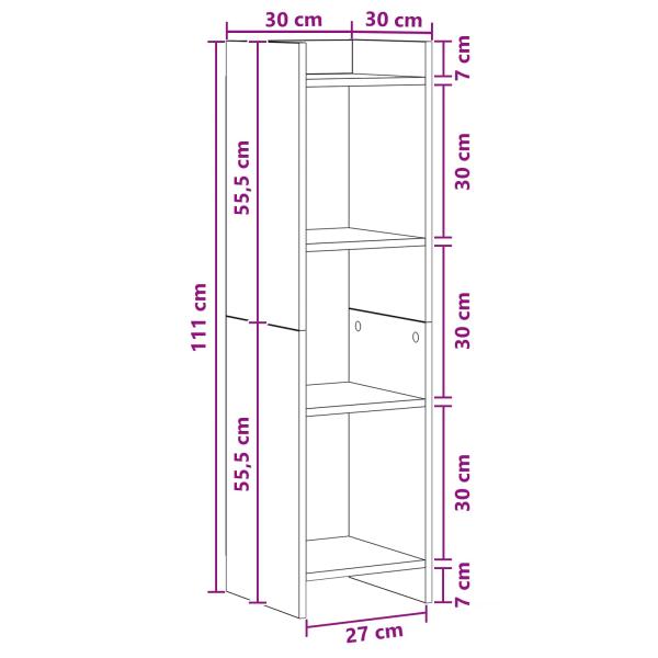 Bücherregal Sonoma-Eiche 30 x 30 x 111 cm Holzwerkstoff
