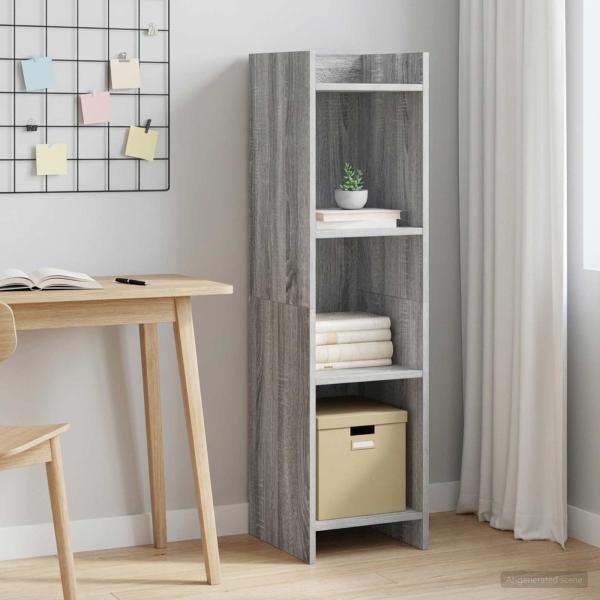 ARDEBO.de - Bücherregal Grau Sonoma 30 x 30 x 111 cm Holzwerkstoff
