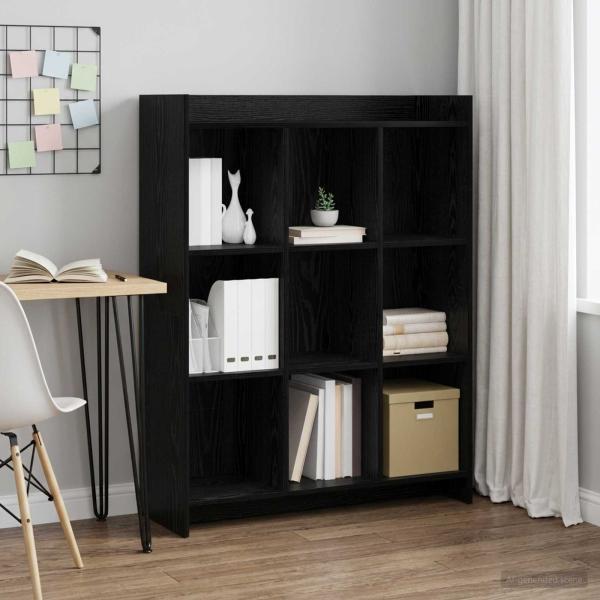 ARDEBO.de - B?cherregal Schwarze Eiche 87,5 x 30 x 111 cm Holzwerkstoff