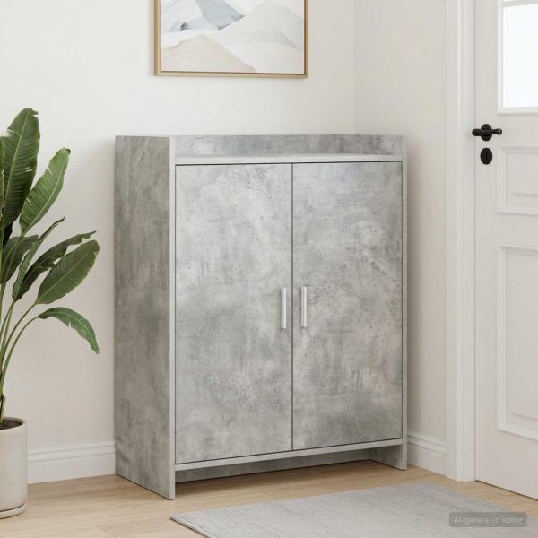 ARDEBO.de - Schuhschrank mit Tür Betongrau 73,5 x 36 x 92 cm Holzwerkstoff