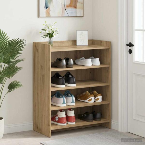 ARDEBO.de - Schuhschrank 73,5 x 36 x 92 cm Holzwerkstoff Artisan-Eiche