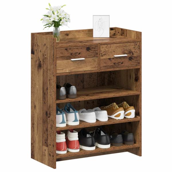 Schuhschrank 73,5 x 36 x 92 cm Holzwerkstoff Altholz