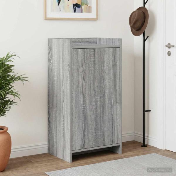 ARDEBO.de - Schuhschrank mit Tür Grau Sonoma 48 x 36 x 92 cm Holzwerkstoff