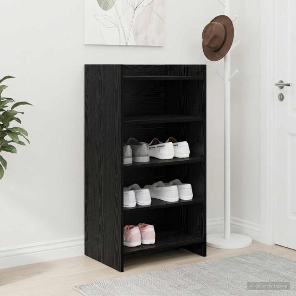 ARDEBO.de - Schuhschrank Schwarze Eiche 48 x 36 x 92 cm Holzwerkstoff