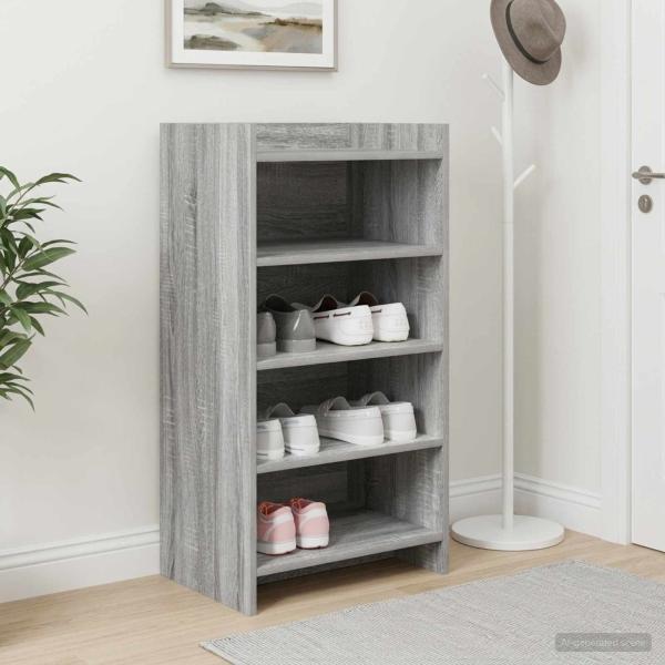 ARDEBO.de - Schuhschrank Grau Sonoma 48 x 36 x 92 cm Holzwerkstoff