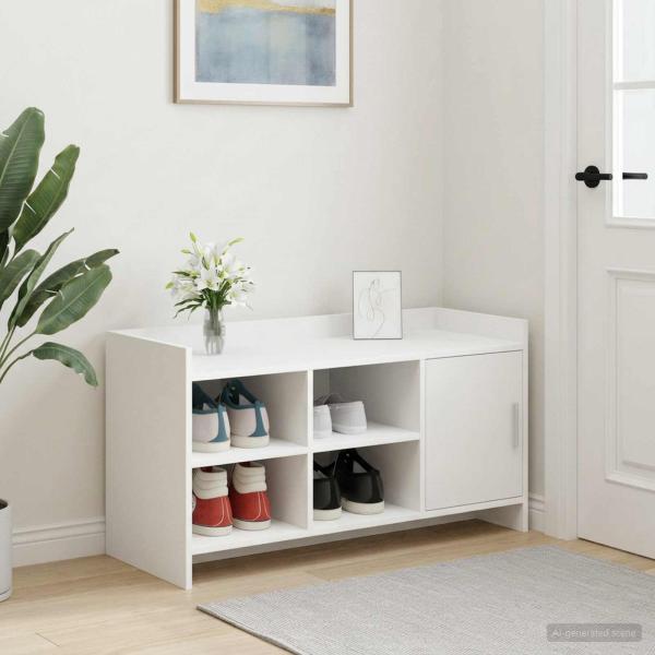 ARDEBO.de - Schuhschrank mit Speicher Weiß 100 x 39,5 x 51 cm Holzwerkstoff