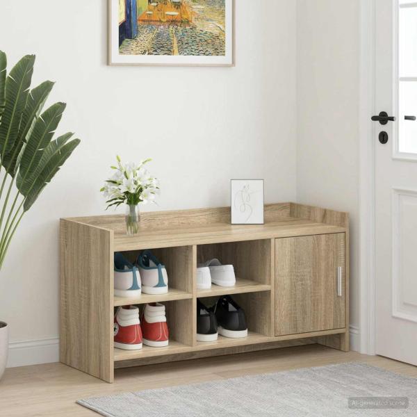 ARDEBO.de - Schuhschrank Sonoma-Eiche 100 x 39,5 x 51 cm Holzwerkstoff