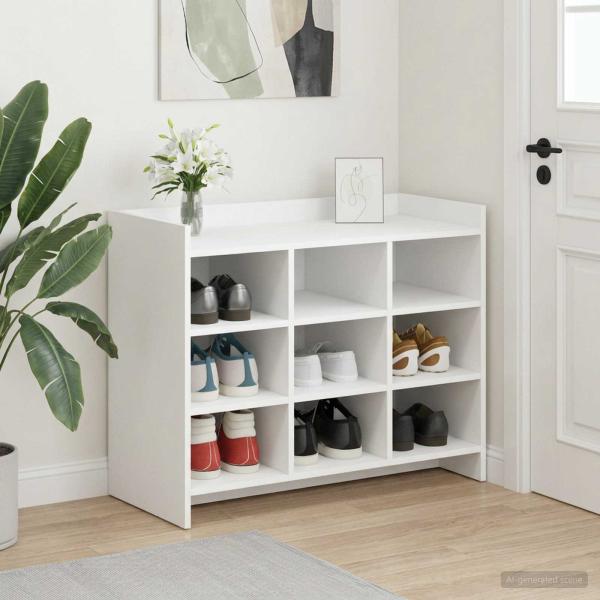 ARDEBO.de - Schuhschrank mit Speicher Weiß 85 x 39,5 x 70 cm Holzwerkstoff