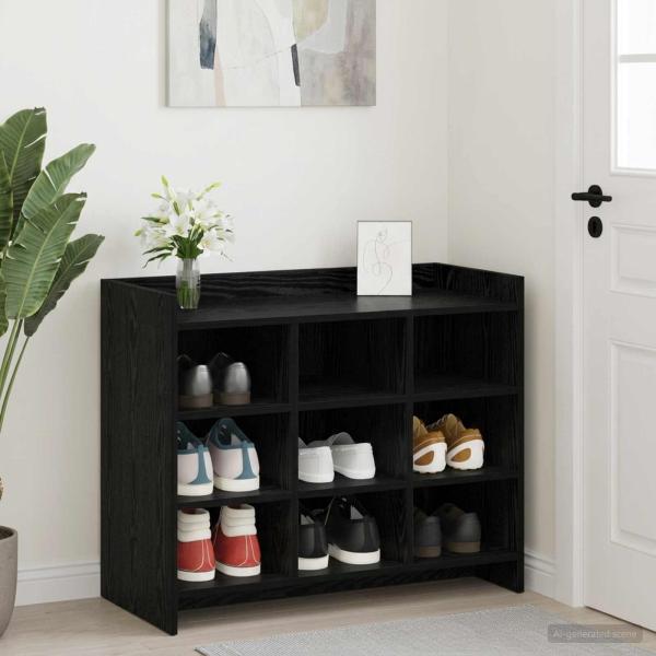 ARDEBO.de - Schuhschrank Schwarze Eiche 85 x 39,5 x 70 cm Holzwerkstoff