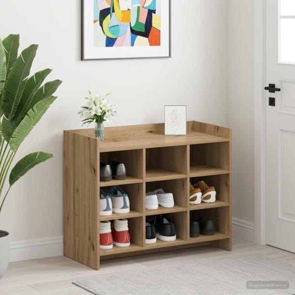 ARDEBO.de - Schuhschrank 85 x 39,5 x 70 cm Holzwerkstoff Artisan-Eiche