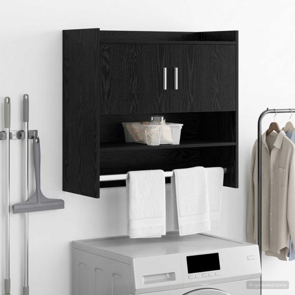ARDEBO.de - Wandregal Wandhalterung Schwarze Eiche 80 x 36 x 80 cm