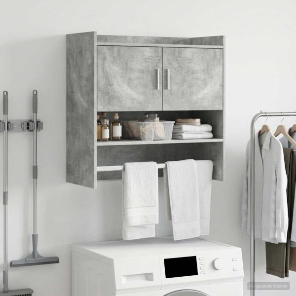 ARDEBO.de - Wandregal Wandhalterung Betongrau 80 x 36 x 80 cm Holzwerkstoff