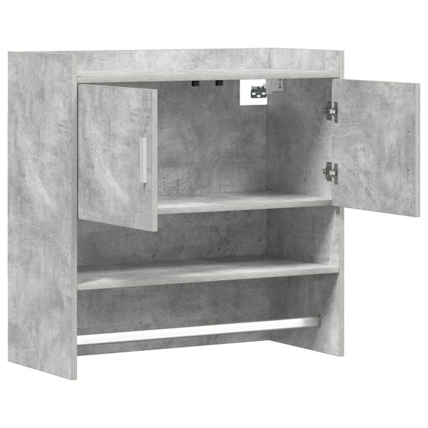 Wandregal Wandhalterung Betongrau 80 x 36 x 80 cm Holzwerkstoff