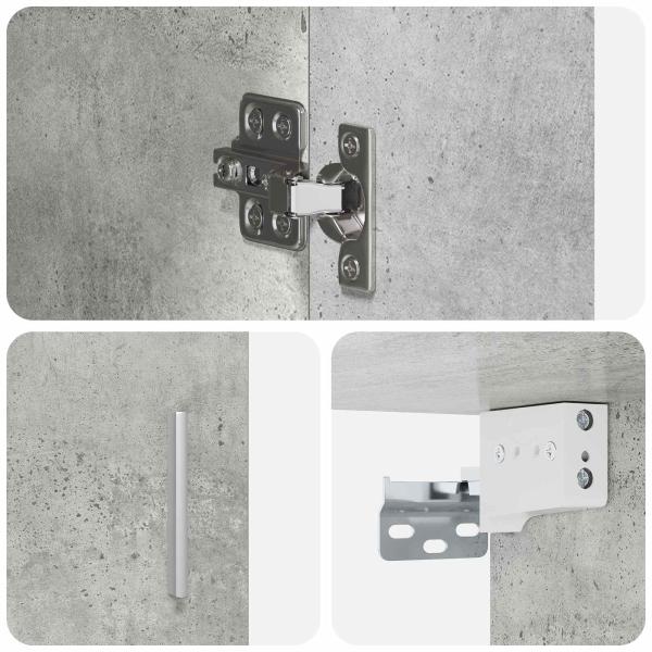 Wandregal Wandhalterung Betongrau 80 x 36 x 80 cm Holzwerkstoff