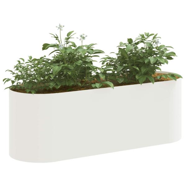 Hochbeet im Garten Weiß 120 x 40 x 40 cm