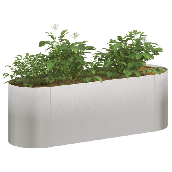 Hochbeet im Garten Edelstahl 120 x 40 x 40 cm