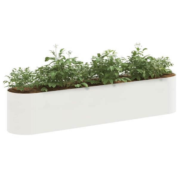 Hochbeet im Garten Weiß 200 x 40 x 40 cm