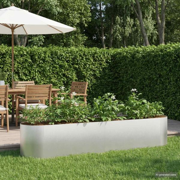 ARDEBO.de - Hochbeet im Garten Edelstahl 200 x 40 x 40 cm