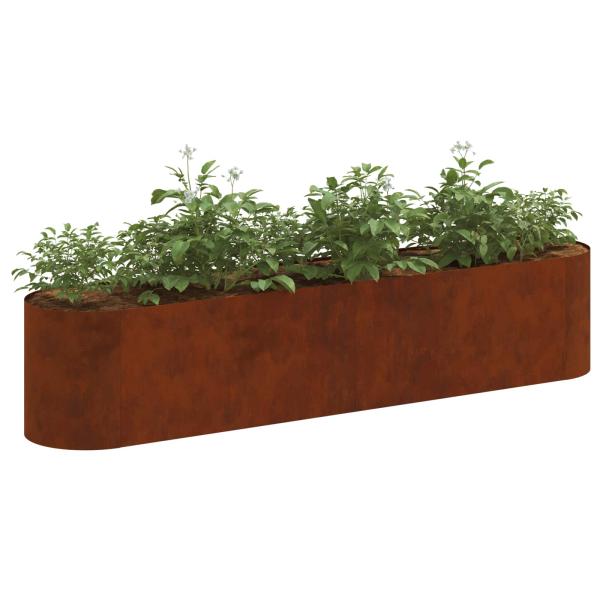 Hochbeet im Garten Wetterfeststahl 200 x 40 x 40 cm