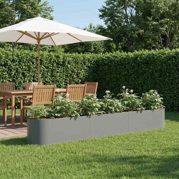 ARDEBO.de - Hochbeet im Garten Anthrazit 280 x 40 x 40 cm