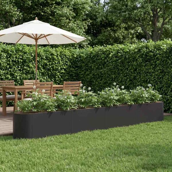 ARDEBO.de - Hochbeet im Garten Schwarz 360 x 40 x 40 cm