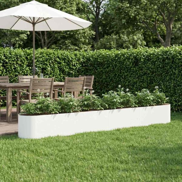 ARDEBO.de - Hochbeet im Garten Weiß 360 x 40 x 40 cm