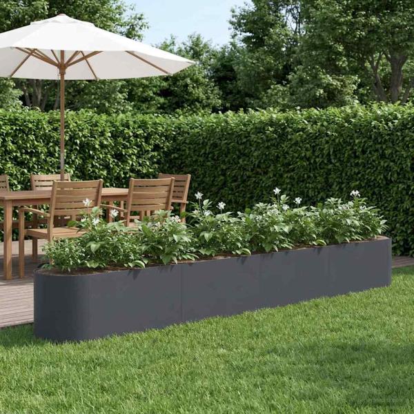 ARDEBO.de - Hochbeet im Garten Anthrazit 360 x 40 x 40 cm