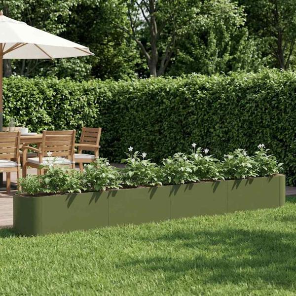 ARDEBO.de - Hochbeet im Garten Olive Grün 360 x 40 x 40 cm