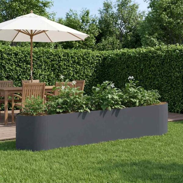 ARDEBO.de - Hochbeet im Garten Anthrazit 220 x 40 x 40 cm Stahl