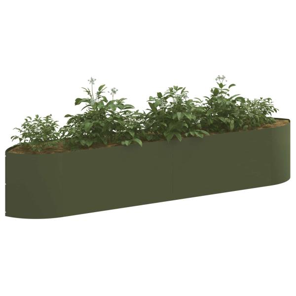 Hochbeet im Garten Olive Grün 220 x 40 x 40 cm Stahl