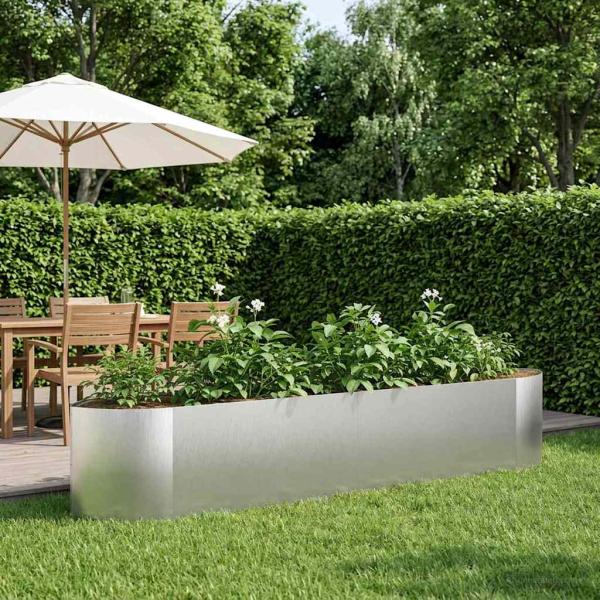 ARDEBO.de - Hochbeet im Garten Edelstahl 220 x 40 x 40 cm Stahl