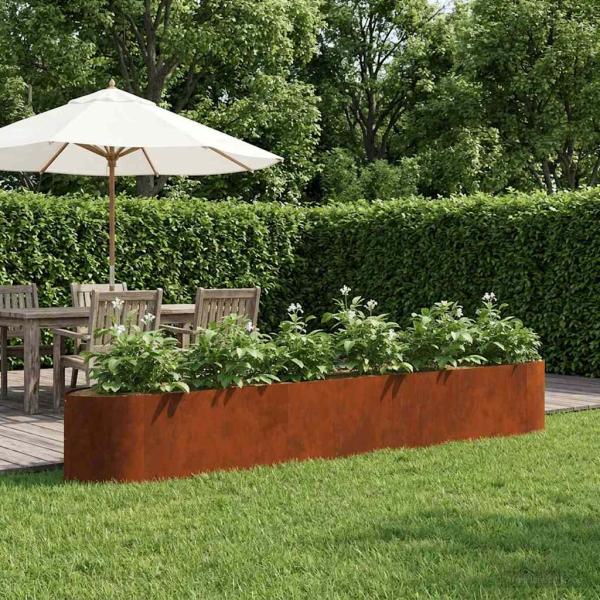 ARDEBO.de - Hochbeet im Garten Wetterfeststahl 300 x 40 x 40 cm Stahl