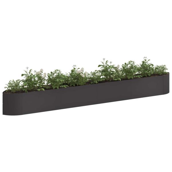 Hochbeet im Garten Schwarz 380 x 40 x 40 cm Stahl