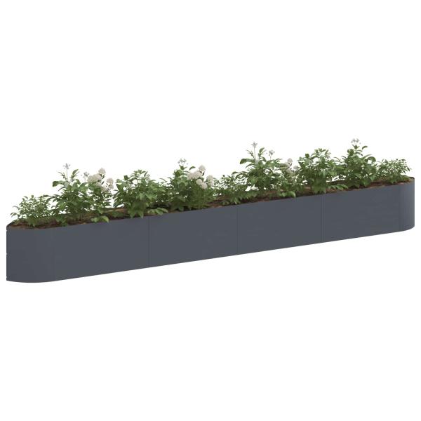 Hochbeet im Garten Anthrazit 380 x 40 x 40 cm Stahl