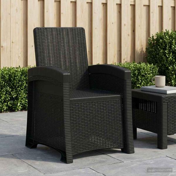 ARDEBO.de - Liegesessel Garten Rattan-Optik Anthrazit PP