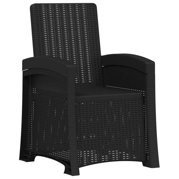 Liegesessel Garten Rattan-Optik Anthrazit PP