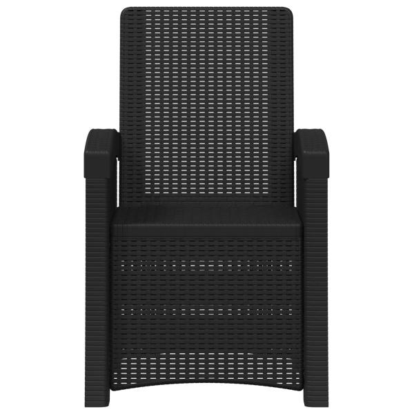 Liegesessel Garten Rattan-Optik Anthrazit PP