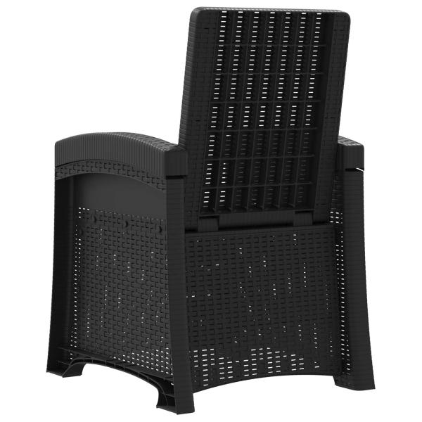 Liegesessel Garten Rattan-Optik Anthrazit PP