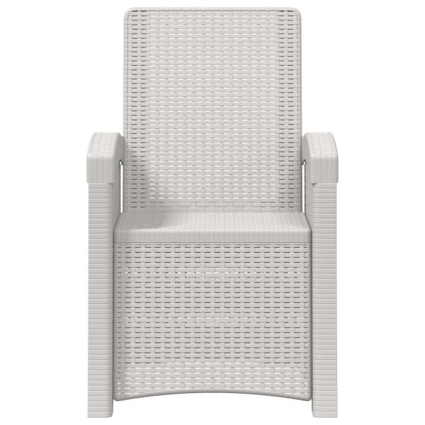 Liegesessel Garten Rattan-Optik Weiß PP