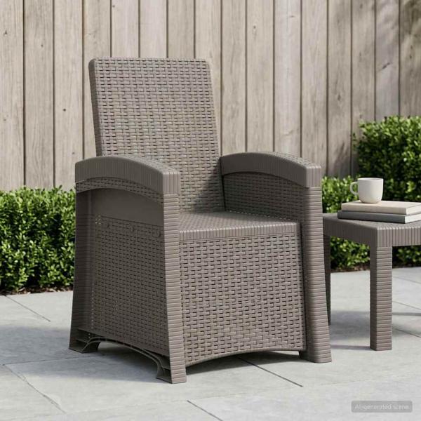 ARDEBO.de - Liegesessel Garten Rattan-Optik Hellgrau PP